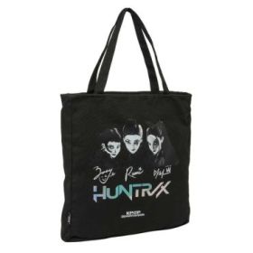 Safta K-Pop Demon Hunters Soul Tote Bag Bolsa de Tela - Cremallera - Bolsillo Interior - Asas de Mano - 36x38x6.5cm - Color Negr
