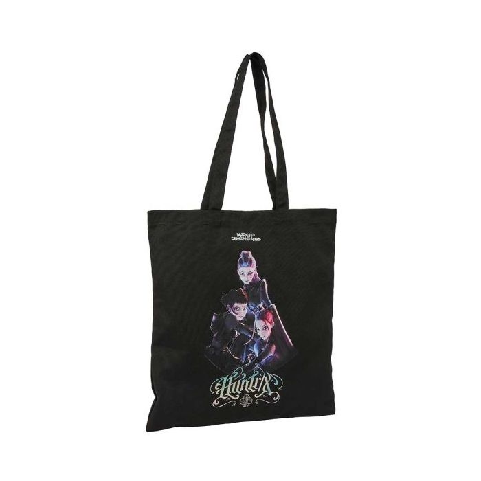Safta K-Pop Demon Hunters Warriors Tote Bag Bolsa de Tela - Asas de Mano - 38x42cm - Color Negro