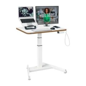Leitz Ergo Escritorio Compacto Electrico - Regulacion Elecctrica de la Altura de 65 a 130cm - Escritorio de 80x60x2,5cm - Peso M