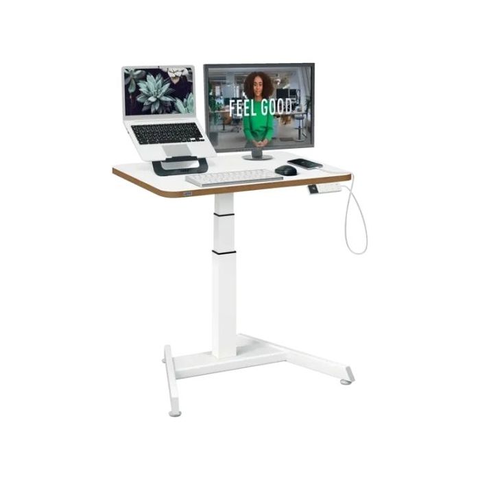 Leitz Ergo Escritorio Compacto Electrico - Regulacion Elecctrica de la Altura de 65 a 130cm - Escritorio de 80x60x2,5cm - Peso M