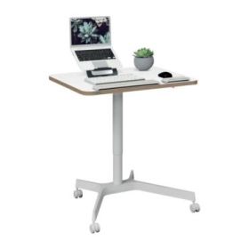 Leitz Ergo Escritorio Compacto Unipersonal para Trabajar Sentado o de Pie - Escritorio de 80x60x2,5cm - Ruedas Giratorios con Bl