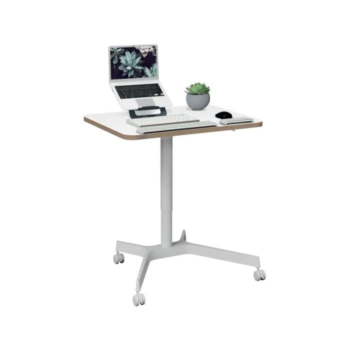 Leitz Ergo Escritorio Compacto Unipersonal para Trabajar Sentado o de Pie - Escritorio de 80x60x2,5cm - Ruedas Giratorios con Bl