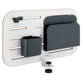 Leitz Ergo Panel Organizador Pequeño de Escritorio - Incluye Soporte para Boligrafos, Soporte para Blocs y Gancho para Auricular