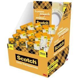 Scotch 508 Cinta Adhesiva 19mm x 33m - Facil de Cortar - Transparente