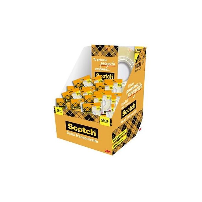 Scotch 508 Cinta Adhesiva 19mm x 33m - Facil de Cortar - Transparente