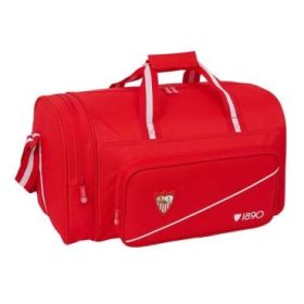 Safta Sevilla FC Bolsa de Deporte - Bandolera Ajustable - Bolsillo Frontal - Cremallera con Doble Tirador - Tacos en la Base - 4
