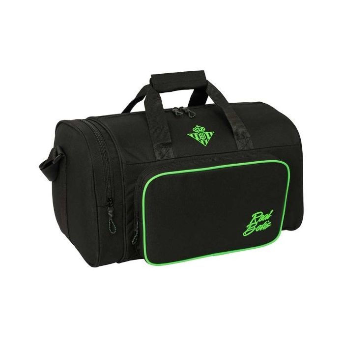 Safta Real Betis Balompie Bolsa de Deporte - Bandolera Ajustable - Bolsillo Frontal - Fondo Semirigido Extraible - Cremallera co