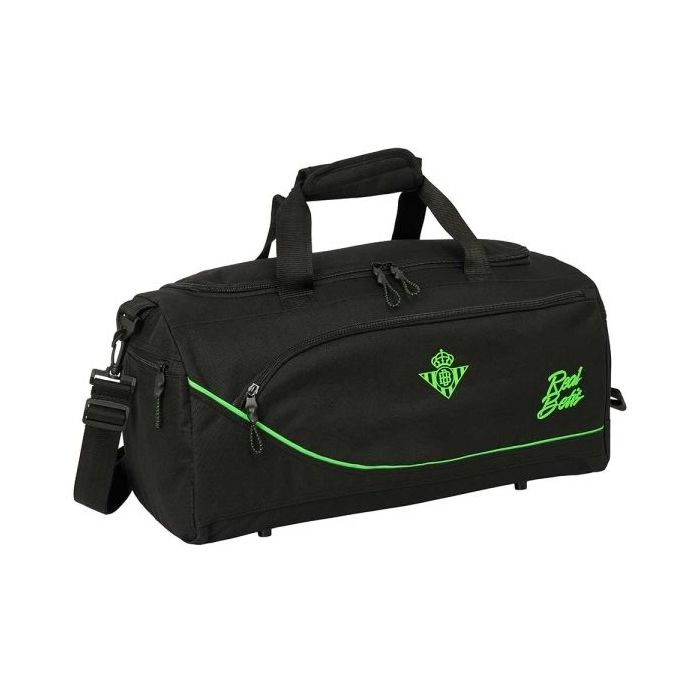 Safta Real Betis Balompie Bolsa de Deporte - Bandolera Ajustable - Bolsillos Laterales y Frontal - Fondo Semirigido - Cremallera