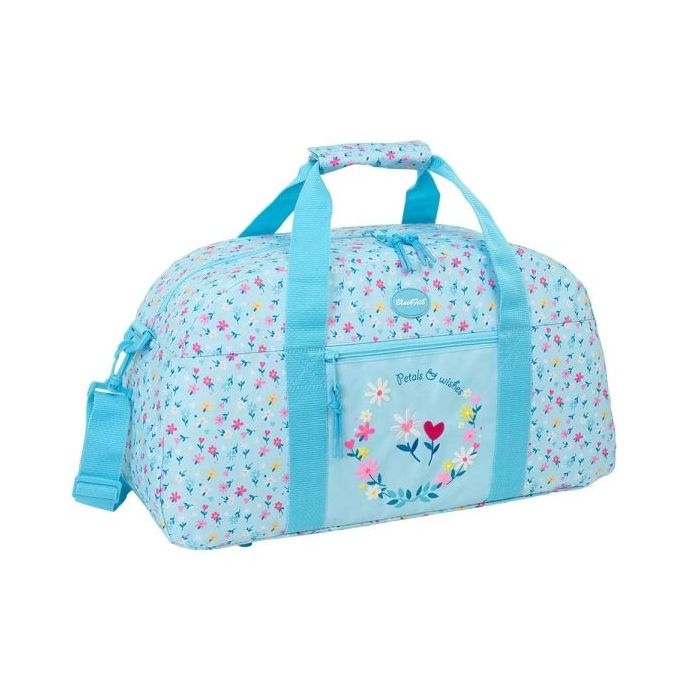 Safta Blackfit8 Petalos Bolsa de Deporte - Bandolera Ajustable - Bolsillo Frontal - Fondo Semirigido Extraible - Cremallera con