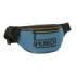 Safta Munich Bolsa de Cintura - Cremallera - Cintas Ajustables - Cierre de PVC - Bolsillo Frontal - 23x12x9cm - Color Negro y Az