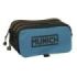 Safta Munich Portatodo - 3 Compartimentos con Cremallera - Cinta Trasera Adaptable - Bolsillo Frontal de Rejilla con Velcro - 21