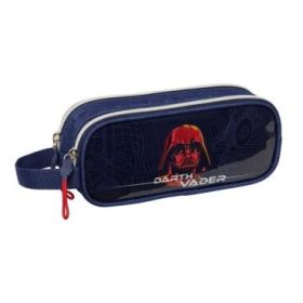 Safta Star Wars Portatodo - 2 Compartimentos con Cremallera - Asa Lateral - Capacidad 1L - 21x8x6cm - Color Azul Marino