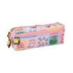 Safta Mr. Wonderful Comic Portatodo - 3 Compartimentos con Cremallera - Goma Elastica - Compacto - 22x8.5x6cm - Color Rosa