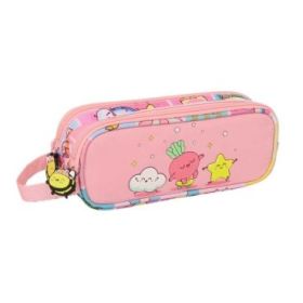 Safta Mr. Wonderful Comic Portatodo - 2 Compartimentos con Cremallera - Asa Lateral - Capacidad 1L - 21x8x6cm - Color Rosa