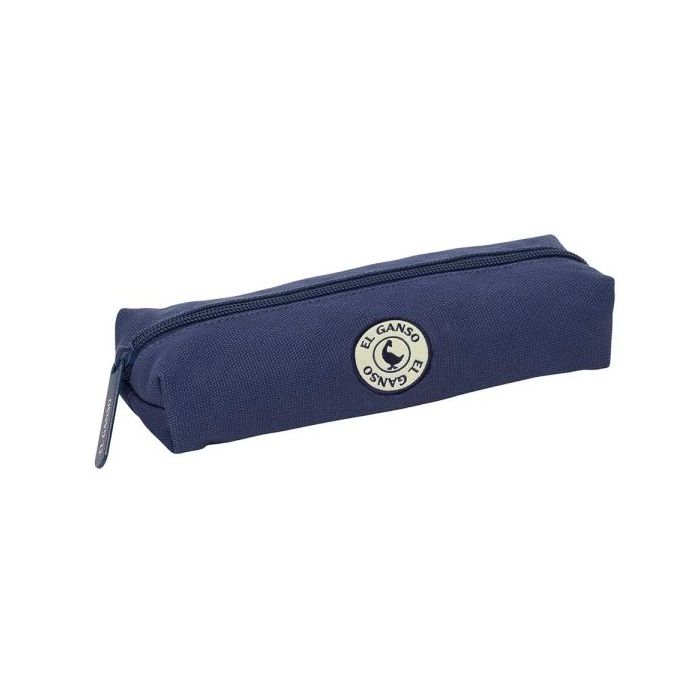 Safta el Ganso Jeans Portatodo Rectangular - Goma Elastica Trasera - Cremallera - 22x4x7cm - Color Azul Marino