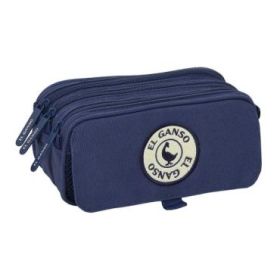 Safta el Ganso Jeans Portatodo - 3 Compartimentos con Cremallera - Cinta Trasera Adaptable - Bolsillo Frontal de Rejilla con Vel