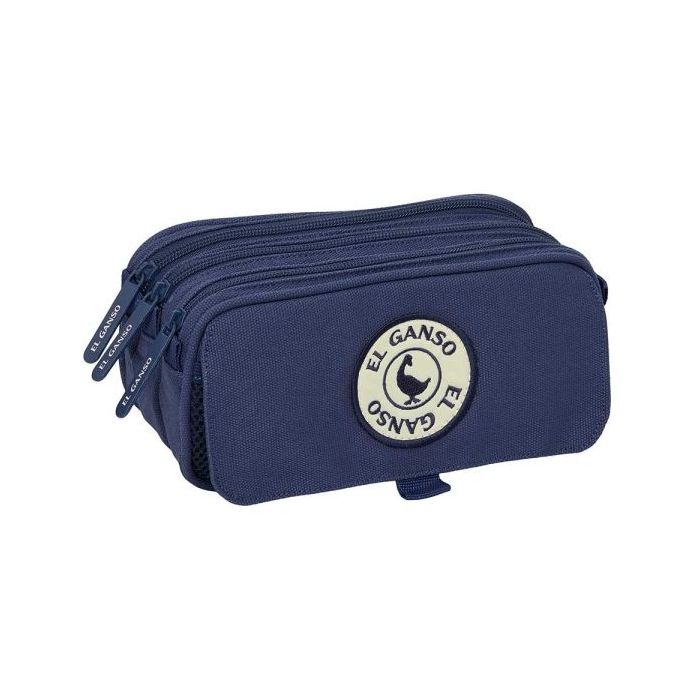Safta el Ganso Jeans Portatodo - 3 Compartimentos con Cremallera - Cinta Trasera Adaptable - Bolsillo Frontal de Rejilla con Vel