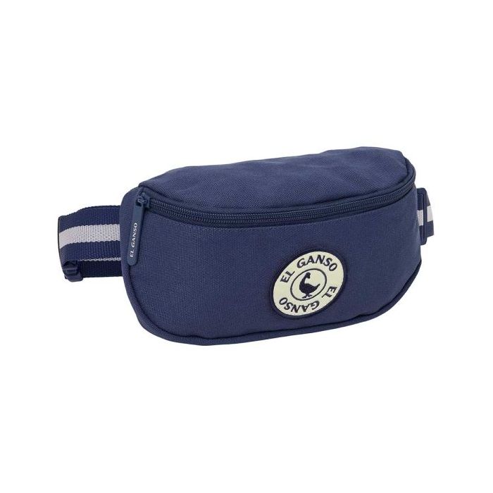 Safta el Ganso Jeans Bolsa de Cintura - Cremallera - Cintas Ajustables - Cierre de PVC - 23x14x9cm - Color Azul Marino