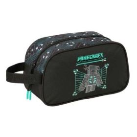 Safta Minecraft Screen Neceser - Adaptable a Carro - Asa de Mano Lateral - 26x15x12cm - Color Negro