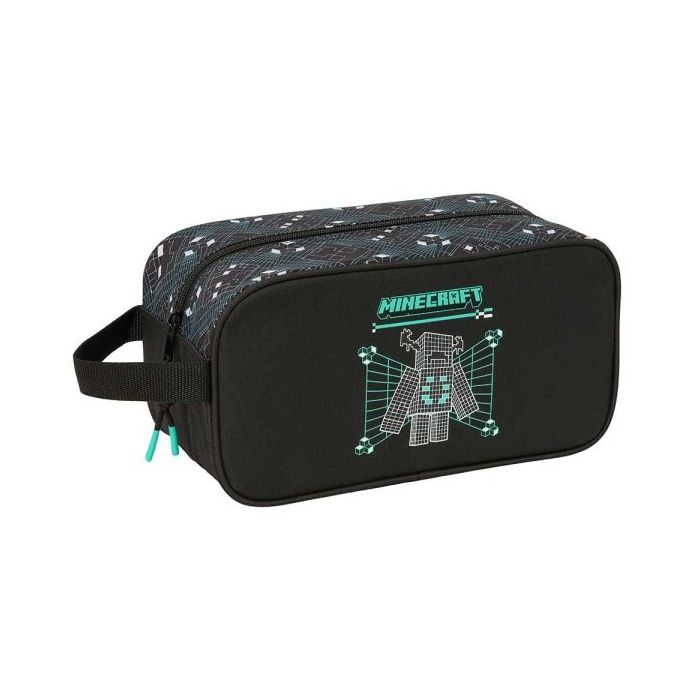 Safta Minecraft Screen Zapatillero Mediano - Capacidad 6L - Asa de Mano Lateral - 29x15x14cm - Color Negro