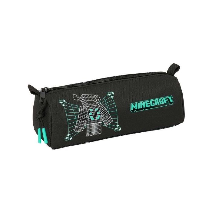 Safta Minecraft Screen Portatodo - 1 Compartimento con Cremallera - 21x8x7cm - Color Negro