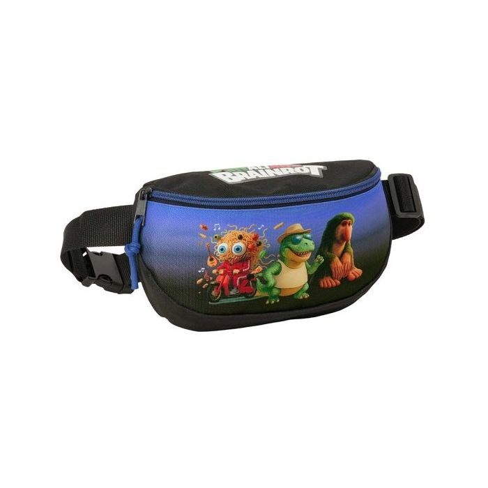 Safta Brainrot Bolsa de Cintura - Cremallera - Cintas Ajustables - Cierre de PVC - 23x14x9cm - Color Negro y Azul