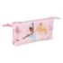 Safta Barbie Ballet Portatodo - 3 Compartimentos con Cremallera - Bolsillo Interior Central - 22x12x3cm - Color Rosa