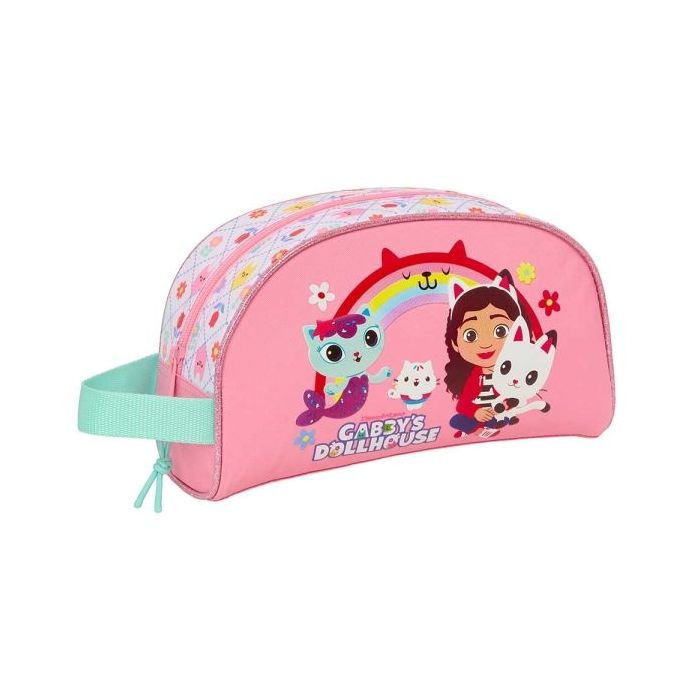 Safta Gabby's Dollhouse Neceser - Adaptable a Carro - Asa de Mano Lateral - Bolsillo Interior con Cremallera - 26x16x9cm - Color
