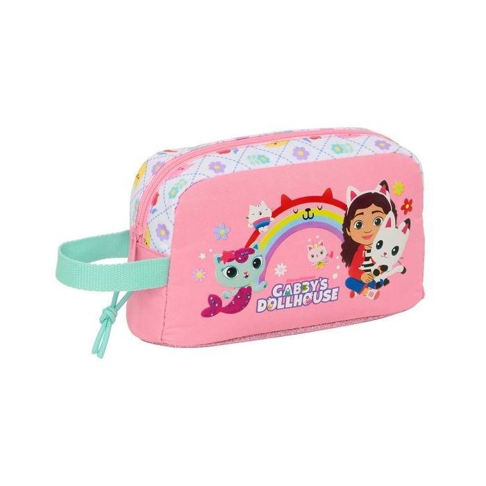 Safta Gabby's Dollhouse Bolsa Isotermica Porta Alimentos - Asa de Mano Lateral - Cremallera - 21.5x12x6.5cm - Color Rosa