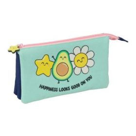 Safta Mr. Wonderful Estrella Portatodo - 3 Compartimentos con Cremallera - Bolsillo Interior Central - 22x12x3cm - Color Turques