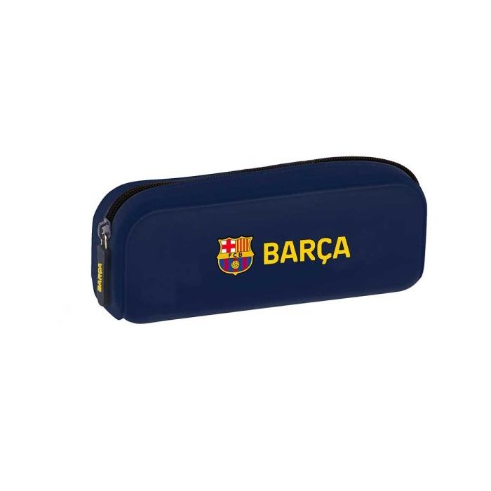 Safta F.C.Barcelona 1ª Equipacion 26/27 Portatodo Cuadrado - Silicona - Cremallera - 18.5x7.5x5.5cm - Color Azul Noche