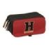 Safta Harry Potter Hogwarts Portatodo - 3 Compartimentos con Cremallera - Cinta Trasera Adaptable - Bolsillo Frontal de Rejilla