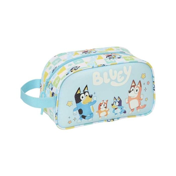 Safta Bluey Ready Neceser - Adaptable a Carro - Asa de Mano Lateral - Organizadores con Compartimentos - 26x15x12cm - Color Azul