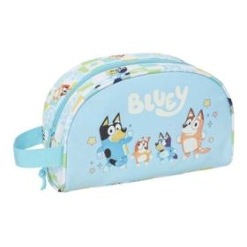 Safta Bluey Ready Neceser - Adaptable a Carro - Asa de Mano Lateral - Bolsillo Interior con Cremallera - 26x16x9cm - Color Azul