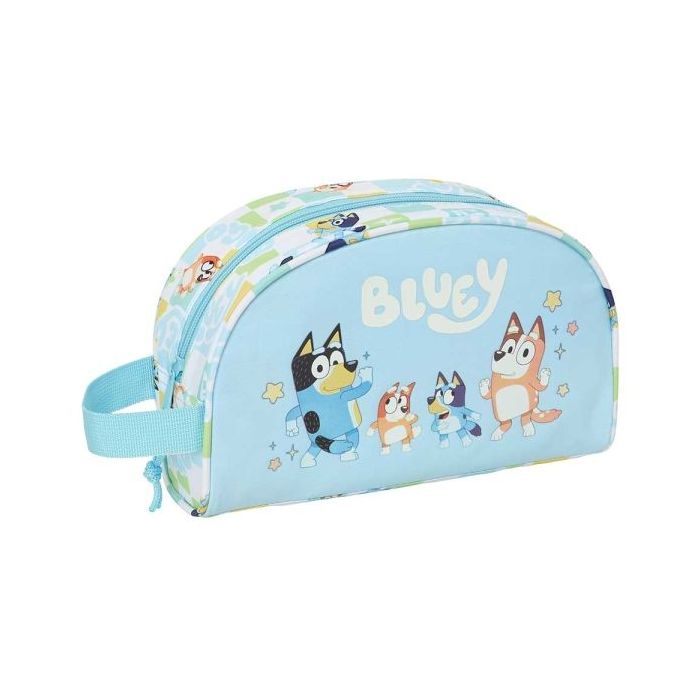 Safta Bluey Ready Neceser - Adaptable a Carro - Asa de Mano Lateral - Bolsillo Interior con Cremallera - 26x16x9cm - Color Azul