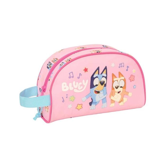 Safta Bluey Dance Neceser - Adaptable a Carro - Asa de Mano Lateral - Bolsillo Interior con Cremallera - 26x16x9cm - Color Rosa