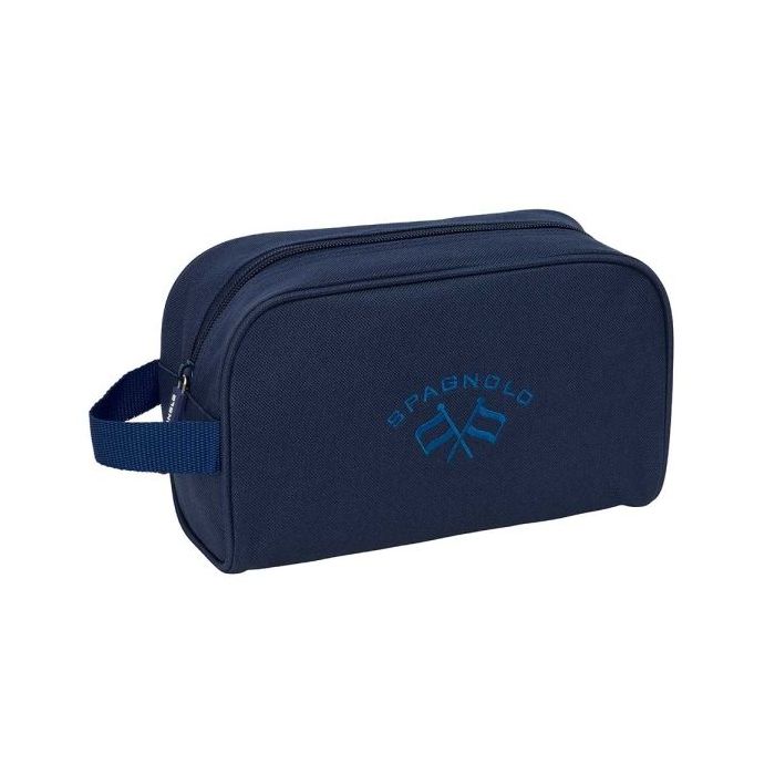 Safta Spagnolo Neceser - Interior Forrado - Asa de Mano Lateral - Organizadores con Compartimentos - 24x15x10cm - Color Azul Noc