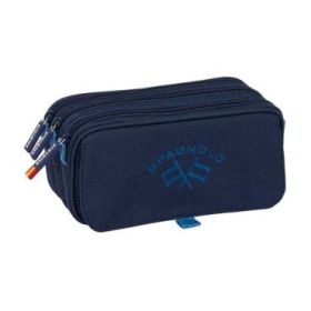 Safta Spagnolo Portatodo - 3 Compartimentos con Cremallera - Cinta Trasera Adaptable - Bolsillo Frontal de Rejilla con Velcro -
