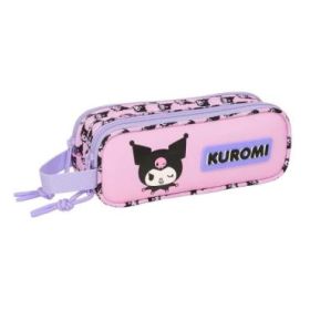 Safta Kuromi Portatodo - 2 Compartimentos con Cremallera - Asa Lateral - Capacidad 1L - 21x8x6cm - Color Rosa