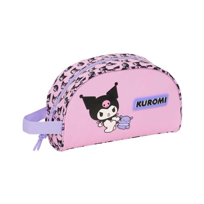 Safta Kuromi Neceser - Adaptable a Carro - Asa de Mano Lateral - Bolsillo Interior con Cremallera - 26x16x9cm - Color Rosa