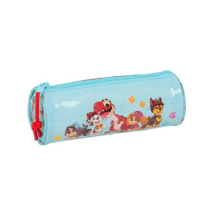 Safta Paw Patrol Dino Rescue Portatodo Redondo - Cremallera con Tirador - 20x7x7cm - Color Azul Pastel