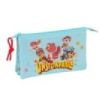 Safta Paw Patrol Dino Rescue Portatodo - 3 Compartimentos con Cremallera - Bolsillo Interior Central - 22x12x3cm - Color Azul Pa