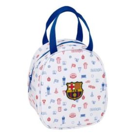 Safta F.C.Barcelona Bolsa Preescolar Isotermica - Asa de Mano - Cremallera - 19x22x14cm - Color Blanco