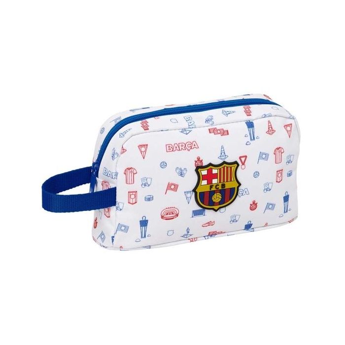 Safta F.C.Barcelona Bolsa Preescolar Isotermica Porta Alimentos - Asa de Mano Lateral - Cremallera - 21.5x12x6.5cm - Color Blanc