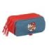 Safta Super Mario Portatodo - 3 Compartimentos con Cremallera - Cinta Trasera Adaptable - Bolsillo Frontal de Rejilla con Velcro