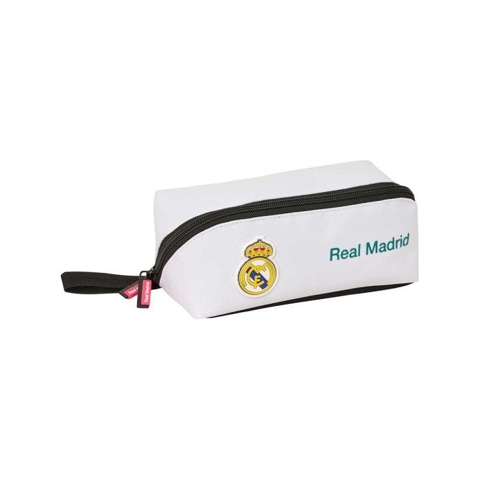 Safta Real Madrid Equipacion 26/27 Portatodo Cuadrado - Cremallera Diagonal de Doble Tirador - Asa Lateral - 20x8x8cm - Color Bl