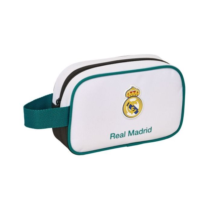 Safta Real Madrid Equipacion 26/27 Neceser - Asa de Mano Lateral - 22x13.5x8cm - Color Blanco y Negro