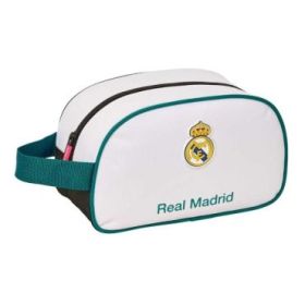 Safta Real Madrid Equipacion 26/27 Neceser - Adaptable a Carro - Asa de Mano Lateral - 26x15x12cm - Color Blanco y Negro