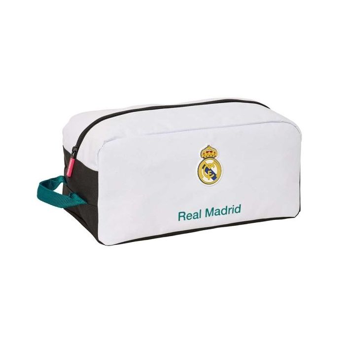 Safta Real Madrid Equipacion 26/27 Zapatillero - Capacidad 9L - Asa de Mano Lateral - 34x15x18cm - Color Blanco y Negro