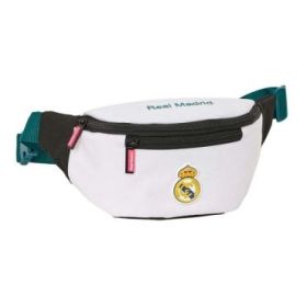 Safta Real Madrid Equipacion 26/27 Bolsa de Cintura - Cremallera - Cintas Ajustables - Cierre de PVC - Bolsillo Frontal - 23x12x